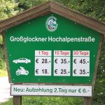 Hochalpenstrasse za Fusch - tablica informacyjna