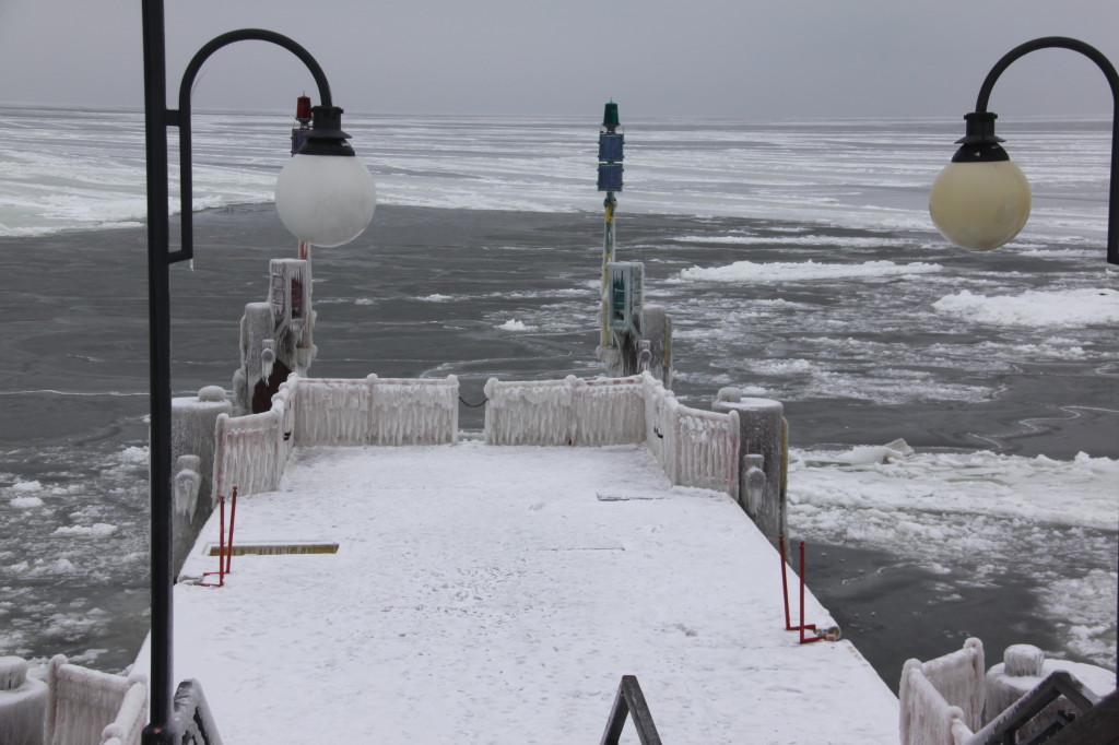 Międzyzdroje, oblodzone molo