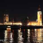 Londyn, Pałac Westminsterski i Westminster Bridge nocą