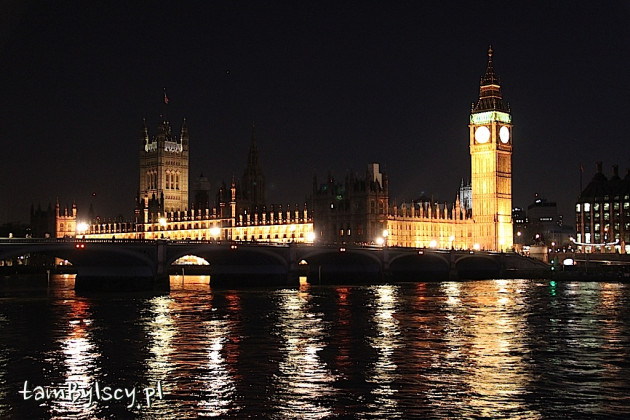 Londyn, Pałac Westminsterski i Westminster Bridge nocą