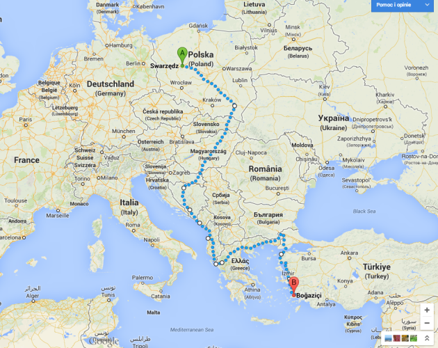 Tour de Europe 2013, Turcja, trasa dojazdowa