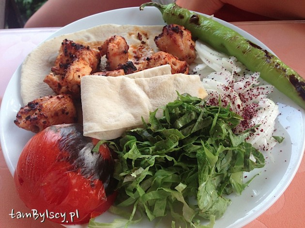 Posiłek w "Doğa" - chicken kebap