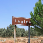Lekko schowany kierunkowskaz do ruin Laginy