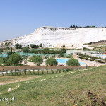 Pamukkale, widok na wapienne tarasy
