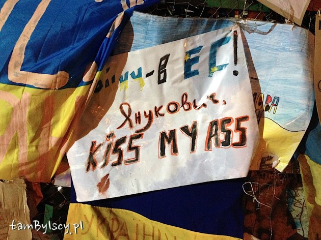 Kijów, protesty na Placu Niepodległości (Majdanie), piątek 17 stycznia 2014 r. wieczorem