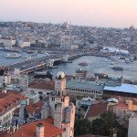 Stambuł, wieża Galata, widok na most Galata