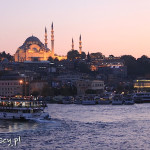 Stambuł, most Galata, widok na meczet Sulejmana