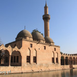 Sanliurfa, meczet Rizvaniye Camii nad jeziorem Balıklı Göl