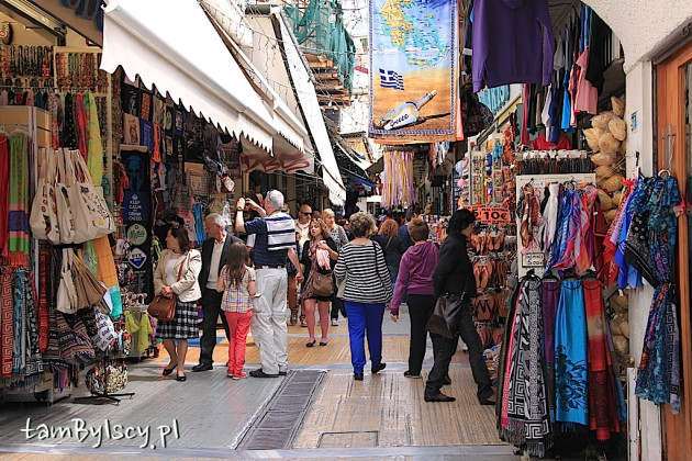 Ateny, Monastiraki, butiki przy placu