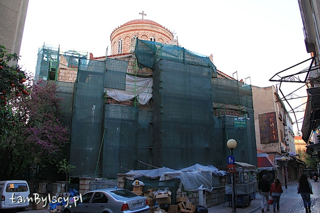 Ateny, kościół Wniebowzięcia NMP „Chrysospiliotissa" - w remoncie