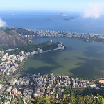 Rio de Janeiro, laguna Rodrigo de Freitas - widok spod pomnika Chrystusa Odkupiciela