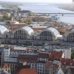 Ryga, bazar miejski widziany z góry