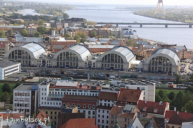 Ryga, bazar miejski widziany z góry