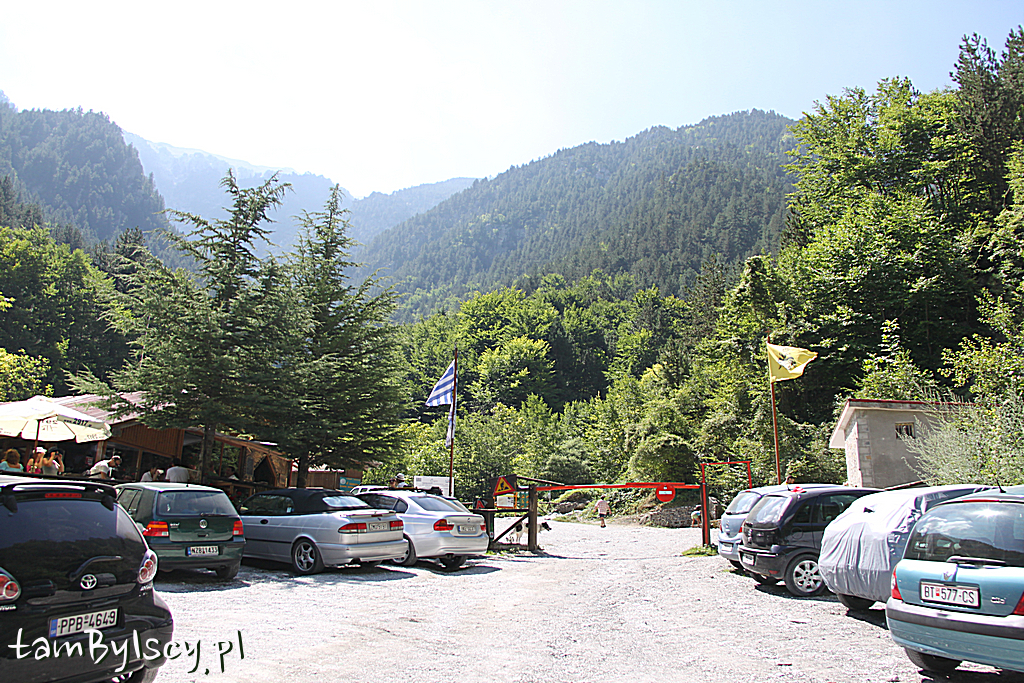 Uroczysko Prionia, początek szlaku pieszego na szczyty Olimpu