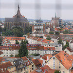 Rostock, panorama starego miasta widziana z wieży kościoła św.Piotra
