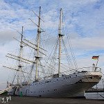 Stralsund, żaglowiec Gorch Fock w porcie